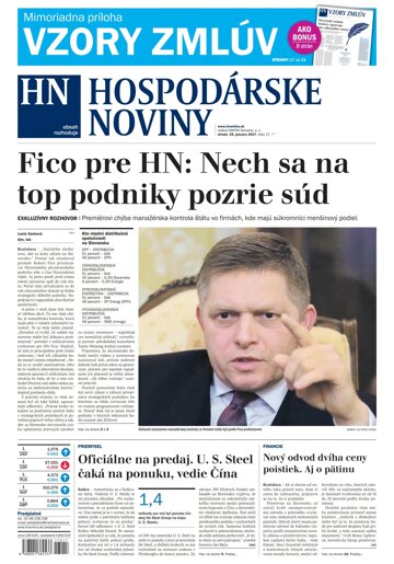 Obálka e-magazínu Hospodárske noviny 25.01.2017