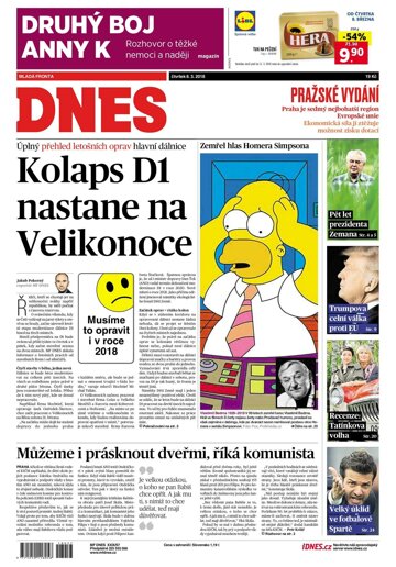 Obálka e-magazínu MF Dnes 8.3.2018