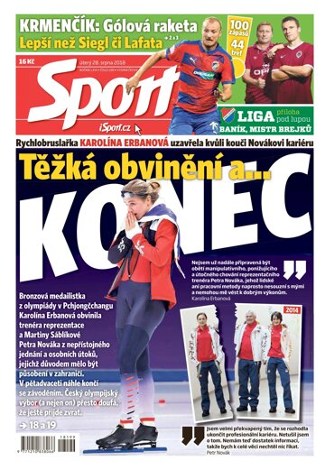 Obálka e-magazínu Sport 28.8.2018