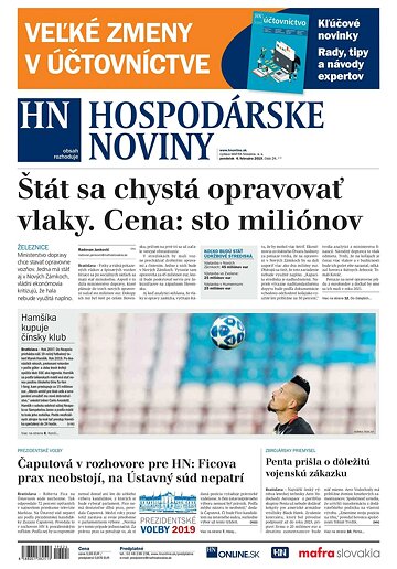 Obálka e-magazínu Hospodárske noviny 04.02.2019
