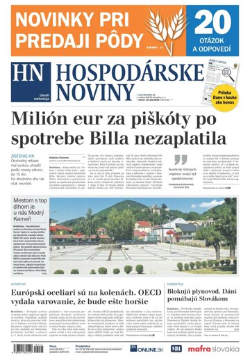 Obálka e-magazínu Hospodárske noviny 30.07.2019