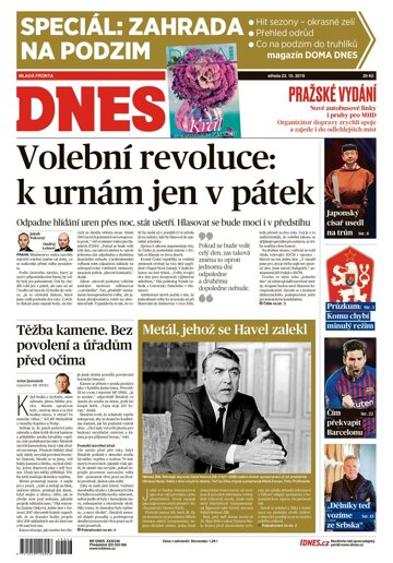 Obálka e-magazínu MF Dnes 23.10.2019