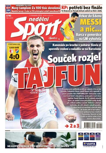 Obálka e-magazínu Nedělní Sport 3.11.2019