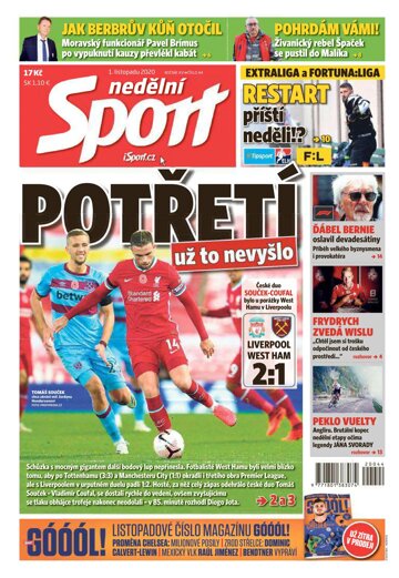 Obálka e-magazínu Nedělní Sport 1.11.2020