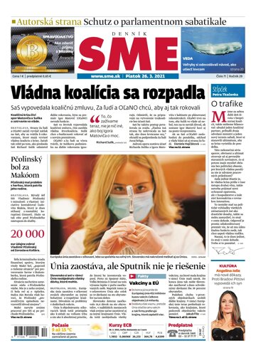 Obálka e-magazínu SME 26-3-2021