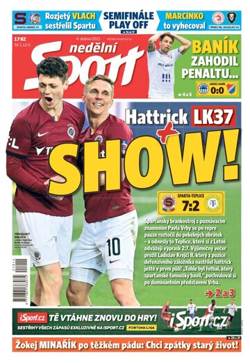 Obálka e-magazínu Nedělní Sport 4.4.2021