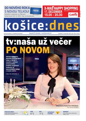 Obálka e-magazínu košice:dnes 14.12.2015