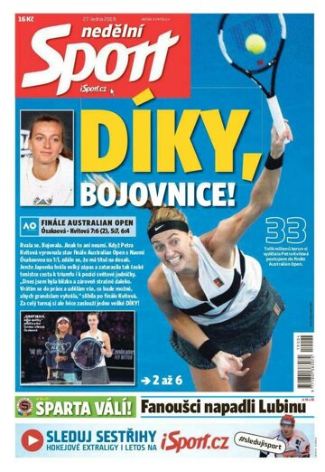 Obálka e-magazínu Nedělní Sport 27.1.2019