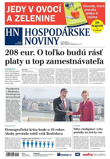 Obálka e-magazínu Hospodárske noviny 12.07.2019