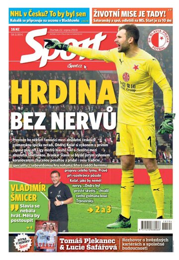 Obálka e-magazínu Sport 22.8.2019