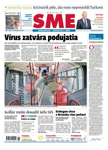 Obálka e-magazínu SME 10.3.2020