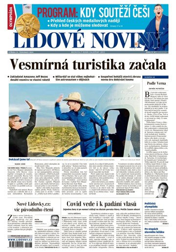 Obálka e-magazínu Lidové noviny 21.7.2021