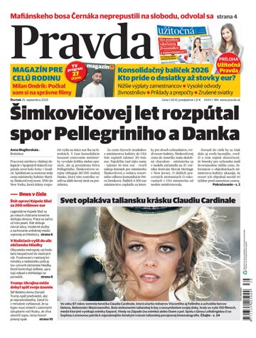 Obálka e-magazínu Pravda 25. 9. 2025