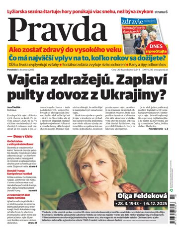 Obálka e-magazínu Pravda 8. 12. 2025