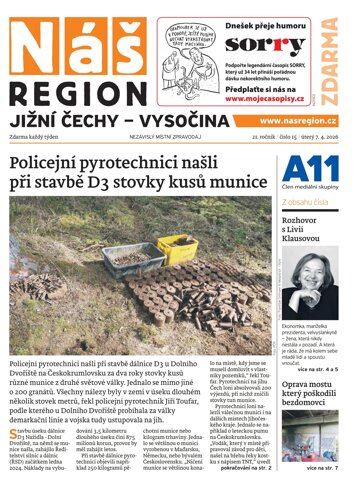 Obálka e-magazínu Náš Region - Jižní Čechy 15/2026