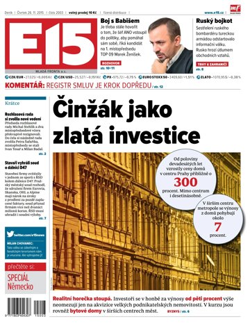 Obálka e-magazínu E15 26.11.2015