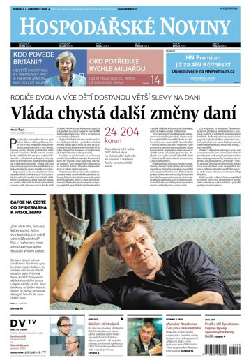 Obálka e-magazínu Hospodářské noviny 129 - 4.7.2016