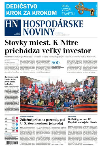 Obálka e-magazínu Hospodárske noviny 10.05.2017