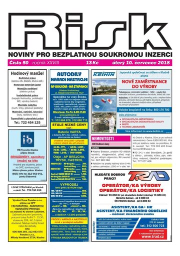 Obálka e-magazínu Risk 50/2018