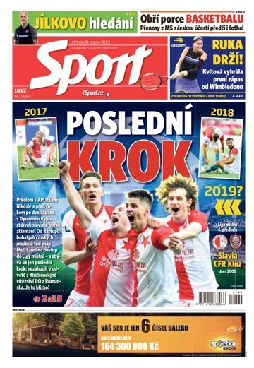 Obálka e-magazínu Sport 28.8.2019