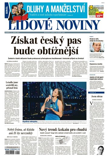 Obálka e-magazínu Lidové noviny 13.1.2020