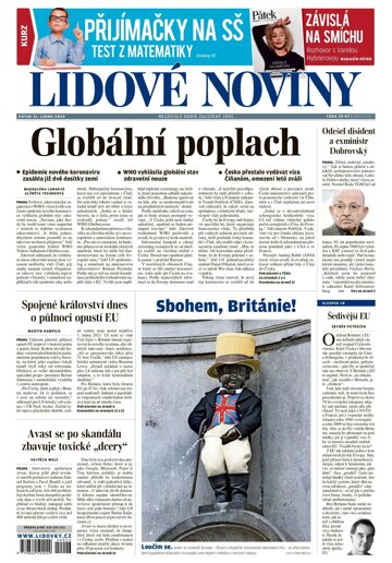 Obálka e-magazínu Lidové noviny 31.1.2020