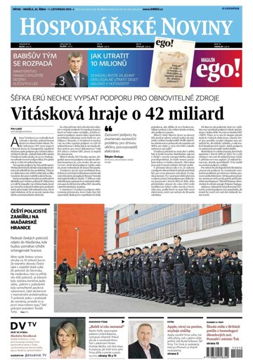 Obálka e-magazínu Hospodářské noviny 210 - 30.10.2015