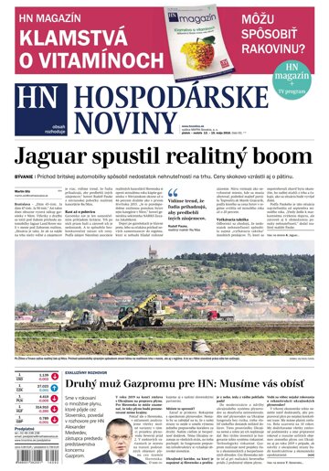 Obálka e-magazínu Hospodárske noviny 13.05.2016