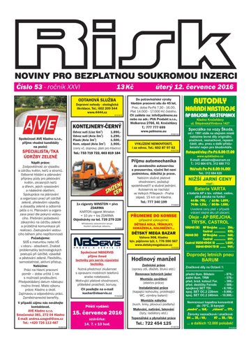 Obálka e-magazínu Risk 53/2016