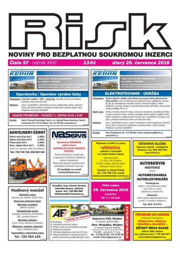 Obálka e-magazínu Risk 57/2016