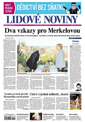 Obálka e-magazínu Lidové noviny 26.8.2016
