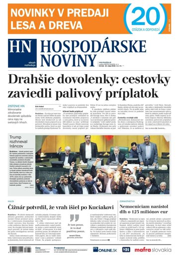 Obálka e-magazínu Hospodárske noviny 10.05.2018