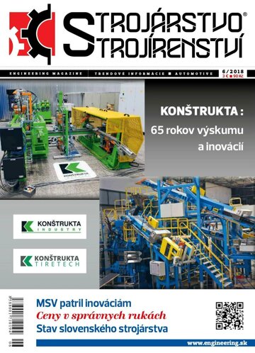 Obálka e-magazínu STROJÁRSTVO/STROJÍRENSTVÍ 6/2018