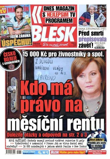 Obálka e-magazínu Blesk 27.3.2020