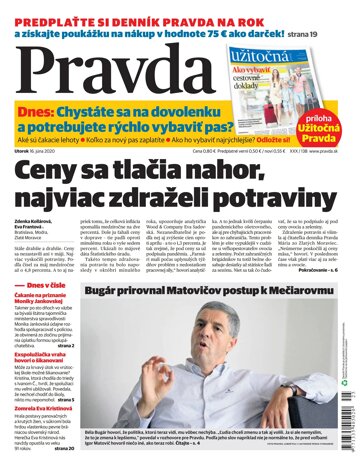 Obálka e-magazínu Pravda 16. 6. 2020