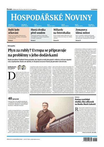 Obálka e-magazínu Hospodářské noviny 064 - 31.3.2022