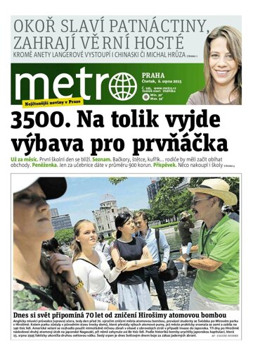 Obálka e-magazínu deník METRO 6.8.2015