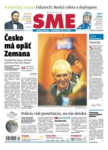Obálka e-magazínu SME 29.1.2018