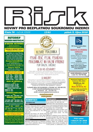 Obálka e-magazínu Risk 74/2018