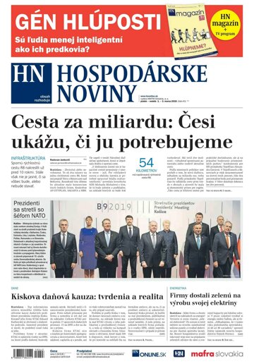 Obálka e-magazínu Hospodárske noviny 1.3.2019