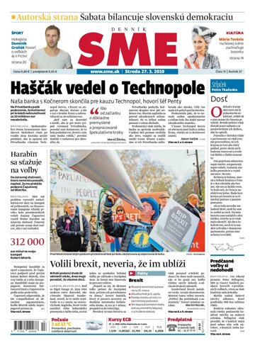 Obálka e-magazínu SME 27.3.2019