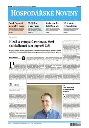 Obálka e-magazínu Hospodářské noviny 129 - 7.7.2021