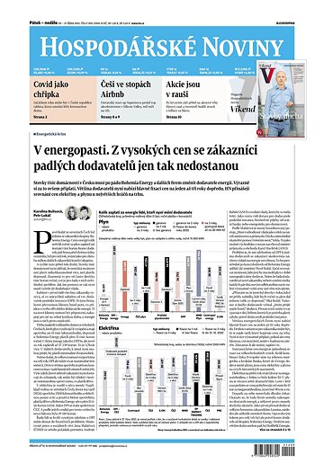Obálka e-magazínu Hospodářské noviny 209 - 29.10.2021