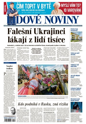 Obálka e-magazínu Lidové noviny 9.5.2022