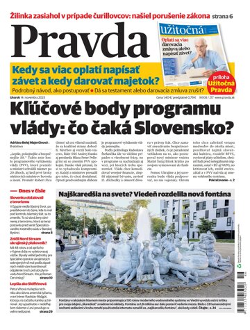 Obálka e-magazínu Pravda 14. 11. 2023