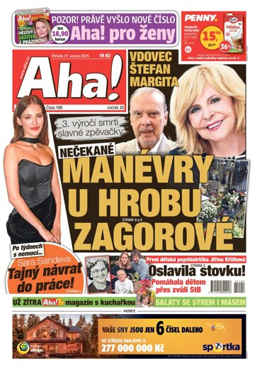 Obálka e-magazínu AHA! 27.8.2025