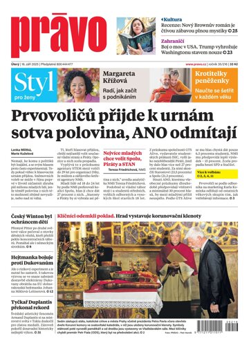 Obálka e-magazínu Deník Právo 16.9.2025