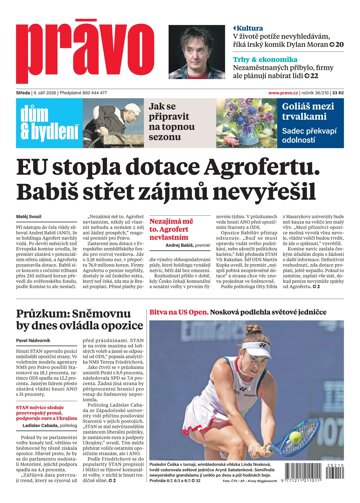 Obálka e-magazínu Deník Právo 9.9.2026