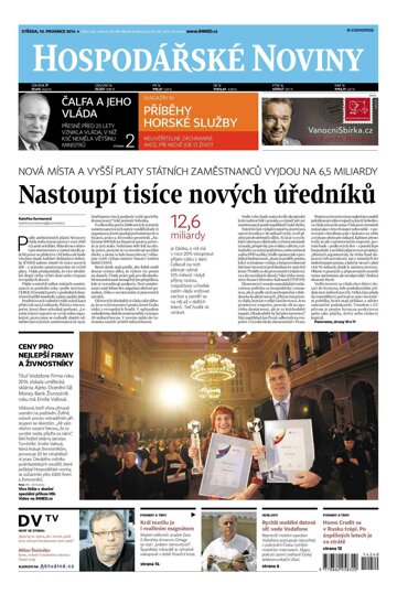 Obálka e-magazínu Hospodářské noviny 240 - 10.12.2014