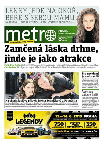 Obálka e-magazínu deník METRO 3.6.2015